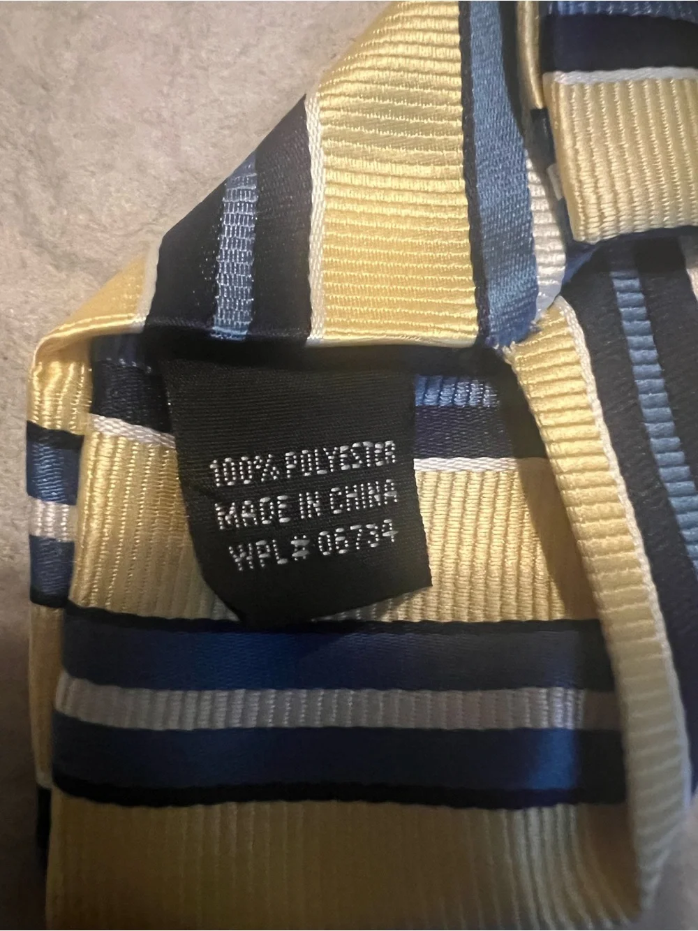 Yellow and Navy Striped Kids Tie